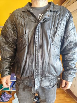 Cazadora de cuero hombre 