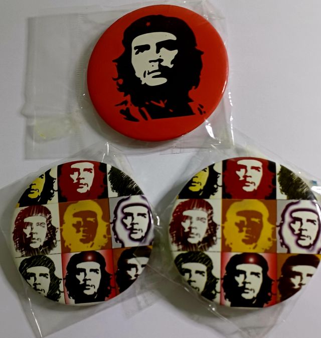 3 Chapas con pins Lote Vintage Che