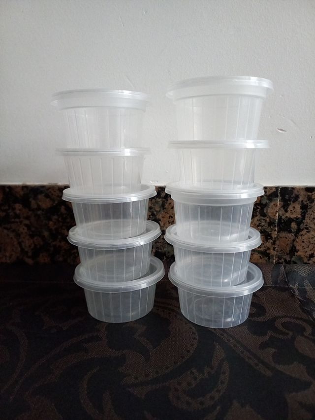 10 envases de plástico herméticos pequeños