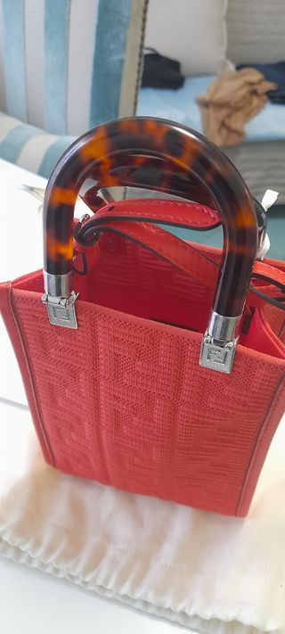 Fendi borsa Kan I in pelle e tessuto