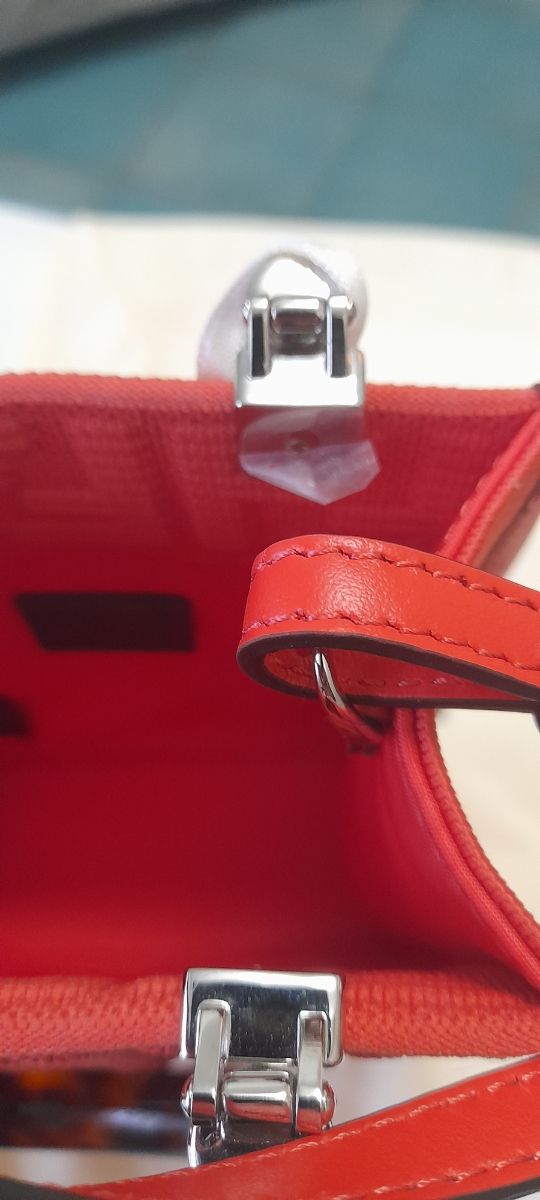 Fendi borsa Kan I in pelle e tessuto