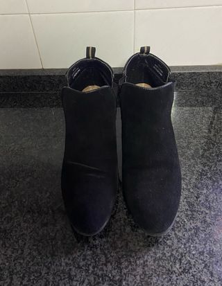 Botines de piel (ante) negros