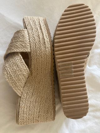 sandalias cuña esparto con plataforma