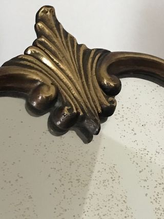 Specchio soprammobile inclinabile in ottone antico