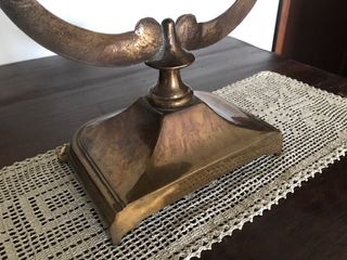 Specchio soprammobile inclinabile in ottone antico