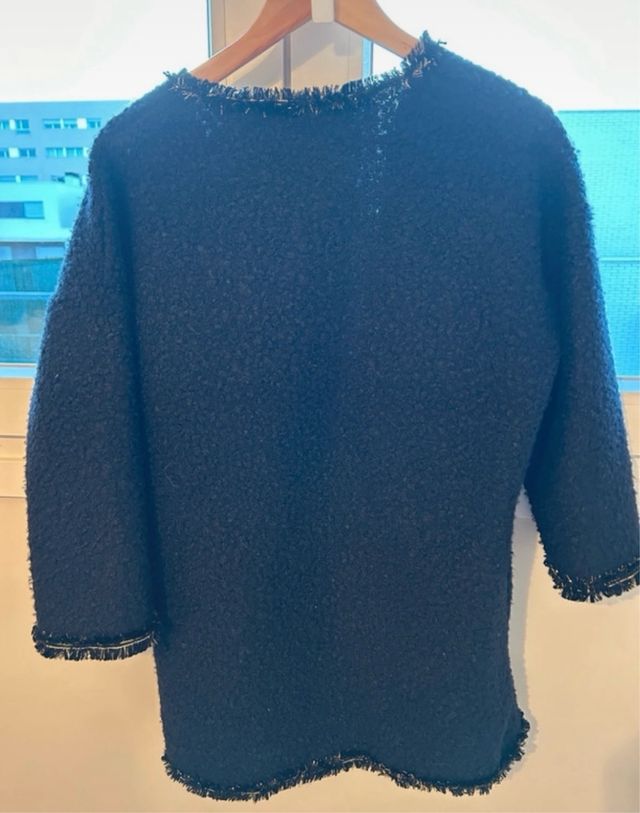 Chaqueta azul de lana Villagallo