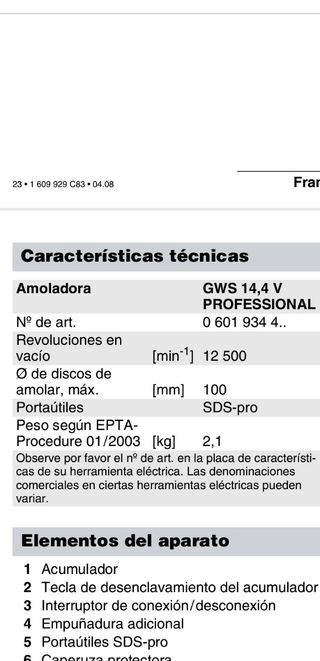radial bosch gws 14.4v