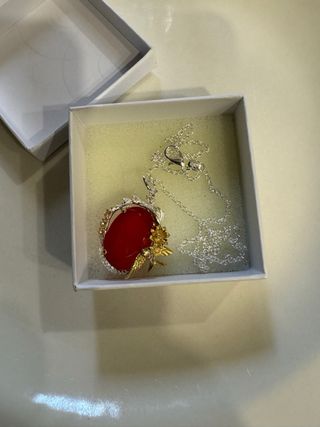 Colgante gargantilla plata 925 y piedra cornalina