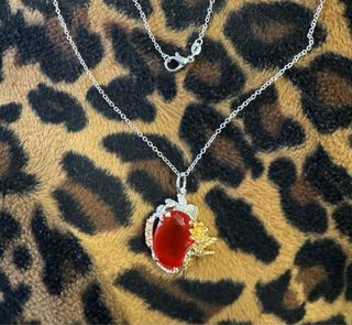 Colgante gargantilla plata 925 y piedra cornalina