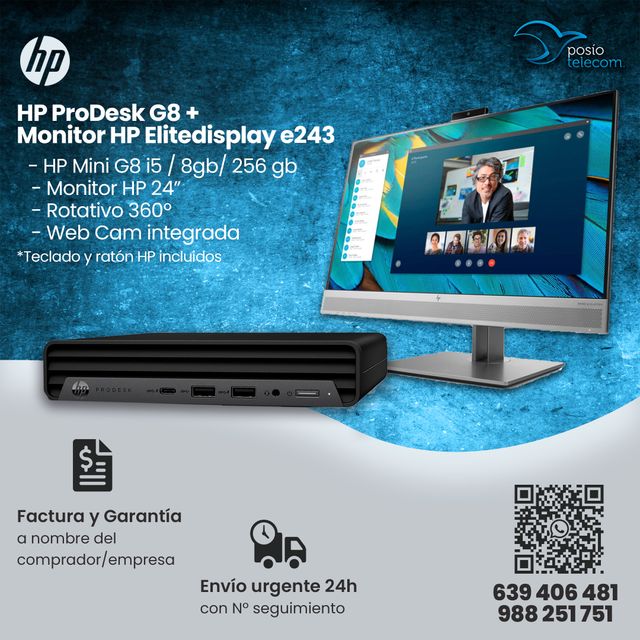 PACK HP Mini ProDesk G6 + HP Elite FHD