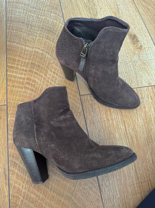 Botines ante marron de tacon