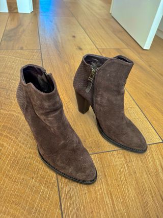 Botines ante marron de tacon