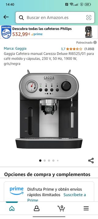 Base tazas, Gaggia cafetera 