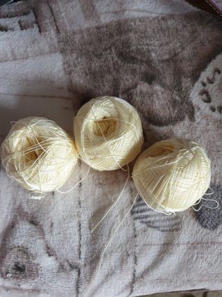 3 gomitoli di cotone per uncinetto