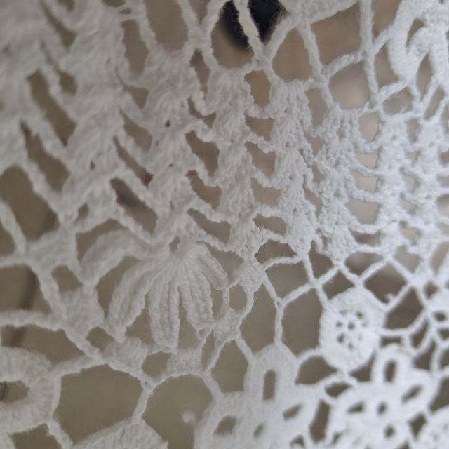 Tovaglia cotone anni '50 ricamata a mano