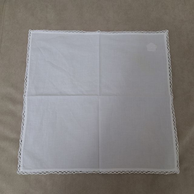 Tovaglia cotone anni '50 ricamata a mano