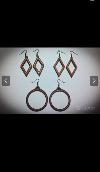 Orecchini donna legno LEGGERISSIMI rame mogano