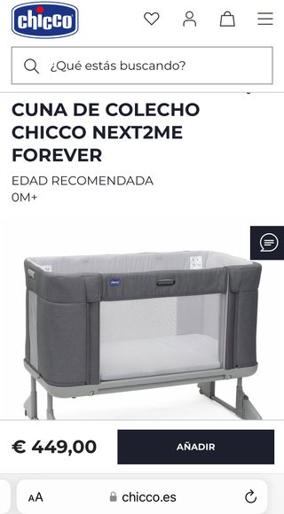 Cuna colecho chicco Next to me for ever/cama