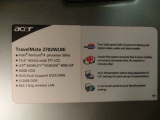 Acer TravelMate 2700 notebook