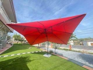 Sombrilla jardín 400x300 + bases de granito