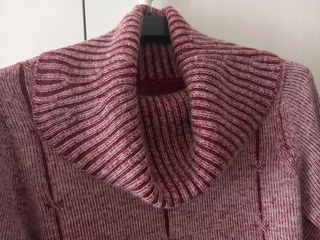 Maglione vintage bordeaux collo ad anello