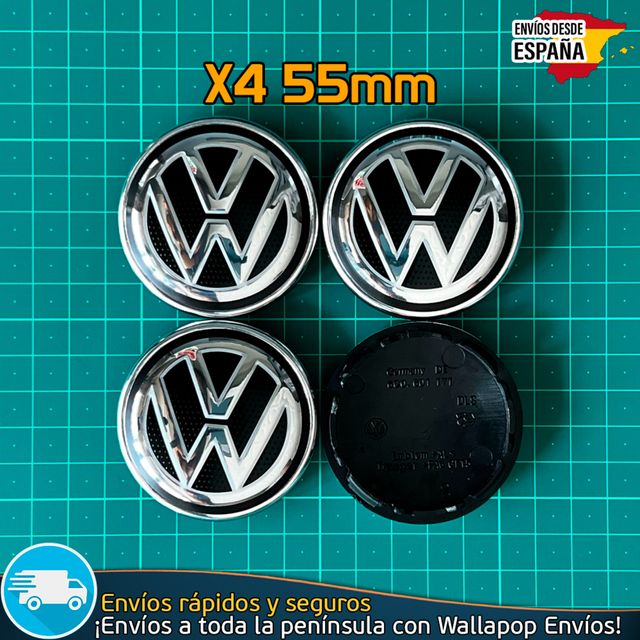 4 Tapacubos Volkswagen 55mm Tapa Buje 6C0601171XQI