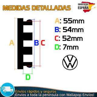 4 Tapacubos Volkswagen 55mm Tapa Buje 6N0601171BXF