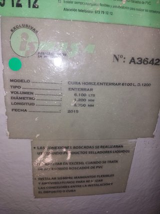 Depósito de poliéster para aguaNUEVO.