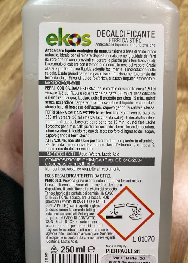 Decalcificante ferri da stiro ~ Vegan