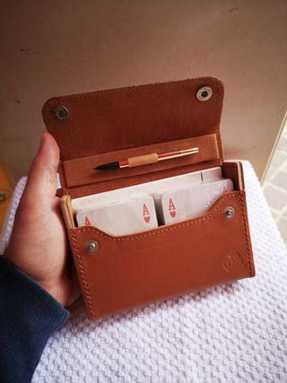 Custodia in vera pelle per carte da gioco Modiano