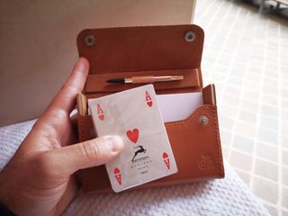 Custodia in vera pelle per carte da gioco Modiano
