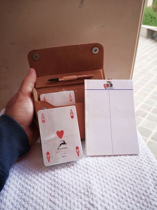 Custodia in vera pelle per carte da gioco Modiano