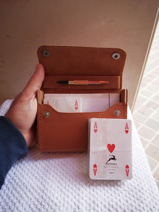 Custodia in vera pelle per carte da gioco Modiano