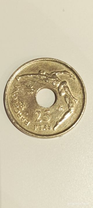 Moneda de 25 pesetas del año 1990