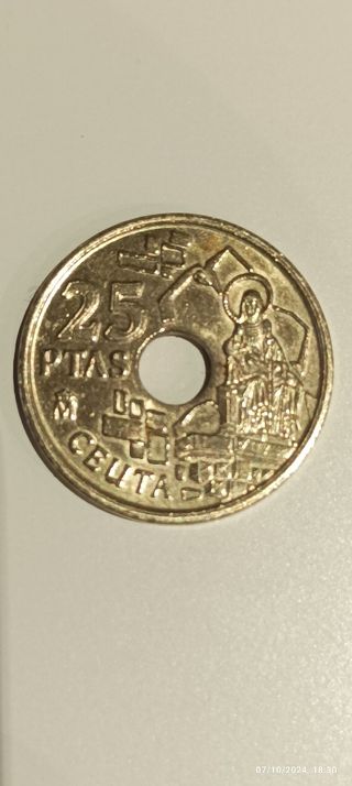 Moneda 25 pesetas del 1998 - Ceuta