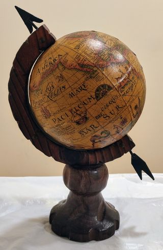 Bola del mundo, globo terráqueo d madera