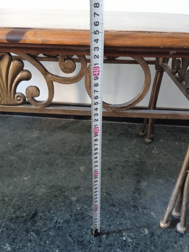 MESA CENTRO SALÓN REGULABLE MADERA METAL