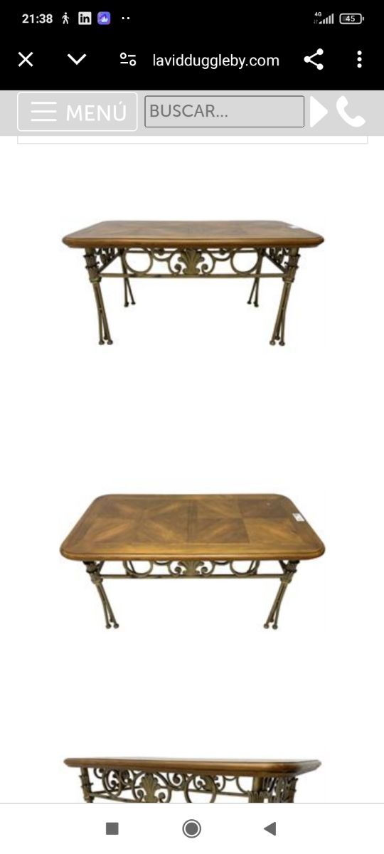 MESA CENTRO SALÓN REGULABLE MADERA METAL