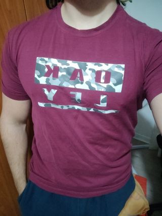 Camiseta granate de algodón, talla S-M