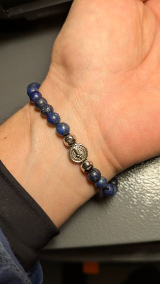 Bracciale uomo Argento e Agata nera