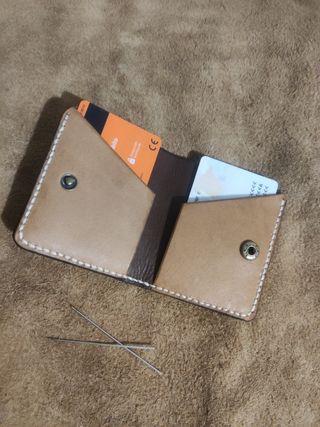 Cartera billetera minimalista de cuero