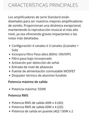 Etapa Kenwood 4 canales  550wat