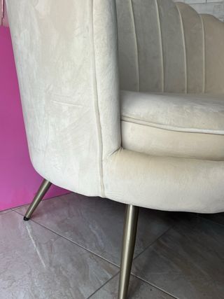 Sofa terciopelo beige