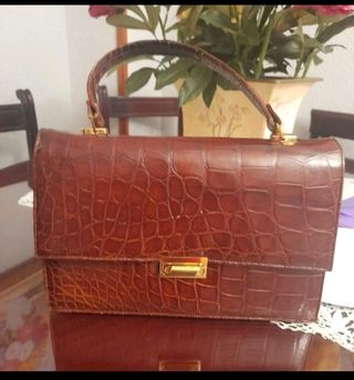 Bolso de piel de cocodrilo autentico 