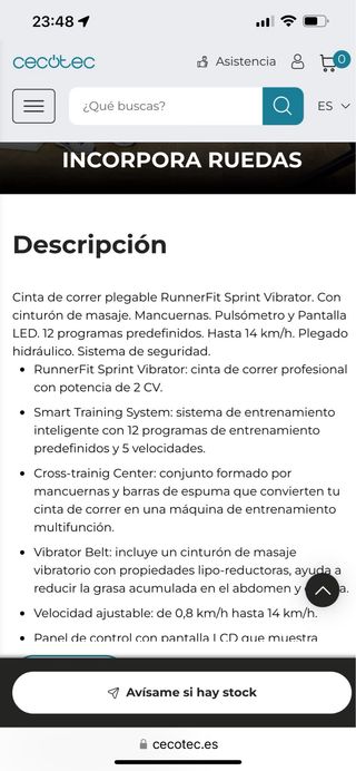 cinta correr peofesional 