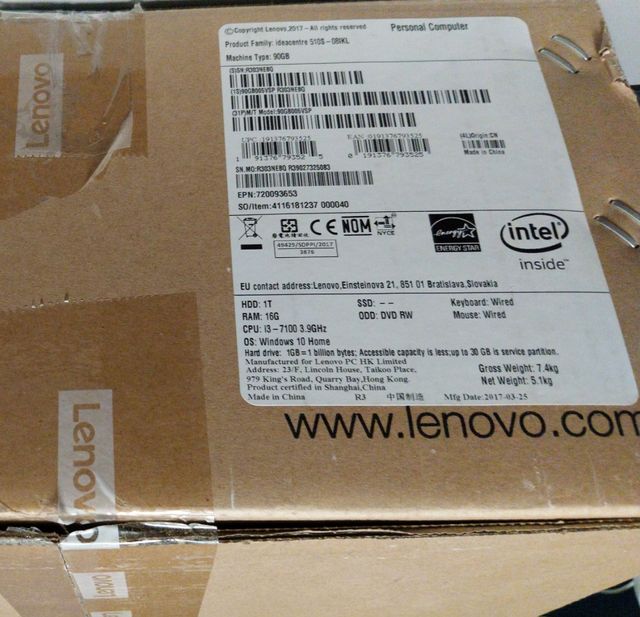 Lenovo Torre PC Ideacentre 510S I3 16GB 1TB W10
