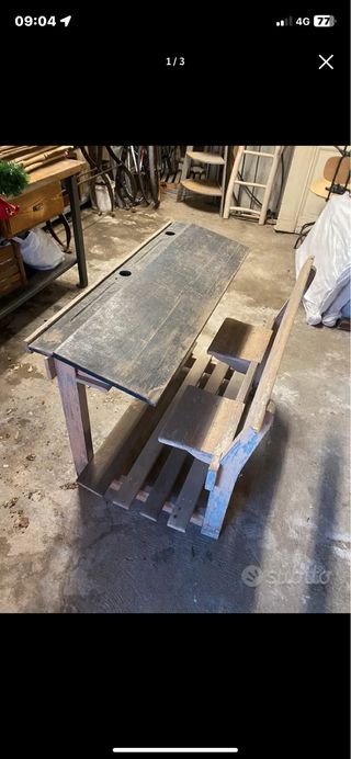 Banco scuola da collezzione del novecent