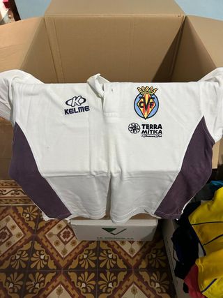 Polo blanco Villarreal CF 2003/2004. Kelme XS