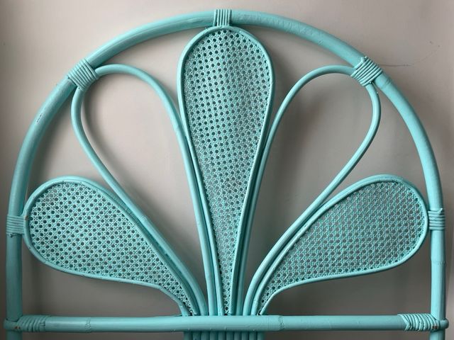 Cabecero mimbre turquesa cama 90