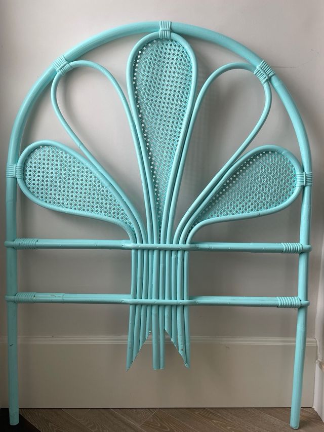 Cabecero mimbre turquesa cama 90